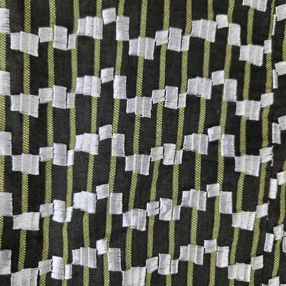 90s Vintage Green White Retro Geometric Tweed Evan Picone Blazer Jacket Size 12P - Picture 4 of 7